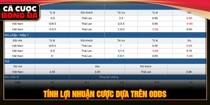 Cách tính kèo Indonesia dựa trên tỷ lệ odds âm và dương