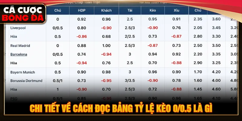 Cần nắm rõ cách tính tiền thắng thua khi vào kèo 0/0.5